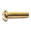 Midwest Fastener 1/4"-20 x 1 in Slotted Round Machine Screw, Plain Brass, 15 PK 61043